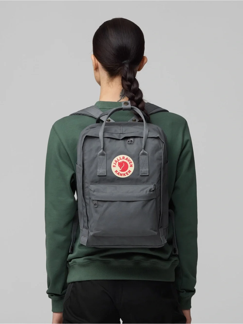 Mini Fjallraven Kånken Backpack - Gray with Red Logo